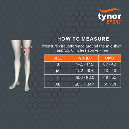 Tynor Thigh Support Air Pro Black & Green Large 1 Unit