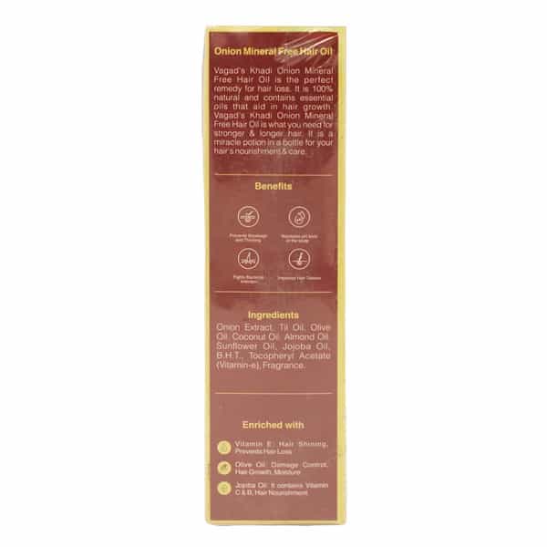 Vagad's Khadi Onion Hair Oil 100Ml | Reduces Hair Fall | Parabens Free | Silicon Free