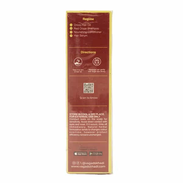 Vagad's Khadi Onion Hair Oil 100Ml | Reduces Hair Fall | Parabens Free | Silicon Free