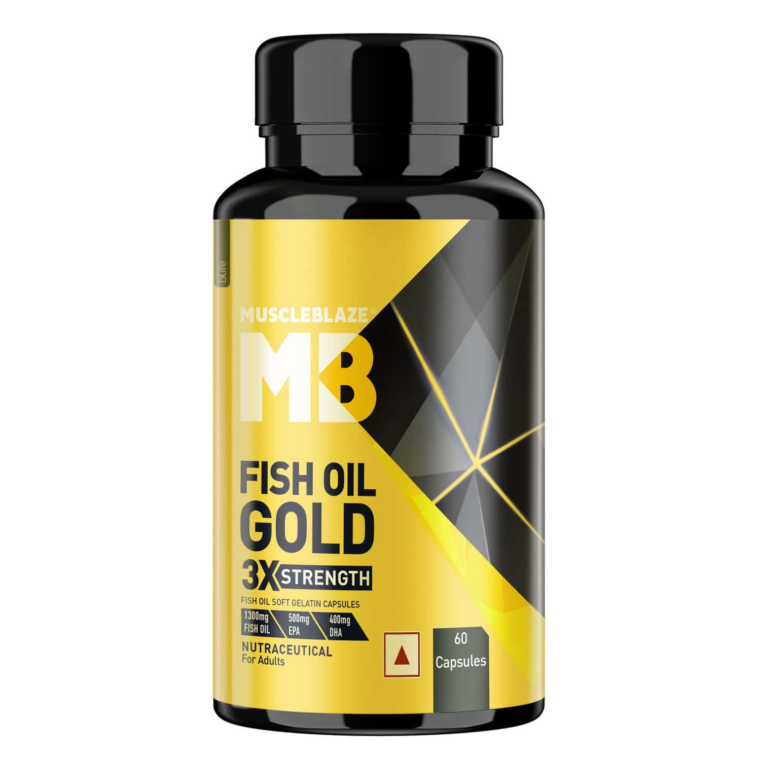 Muscleblaze Omega 3 Fish Oil Gold | 3x Triple Strength | 60 Omega 3 Fish Oil Capsules