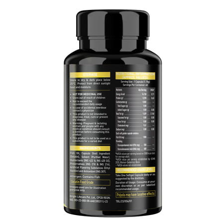 Muscleblaze Omega 3 Fish Oil Gold (60 Capsules) | 1300mg Omega 3 With 500mg Epa & 400mg Dha
