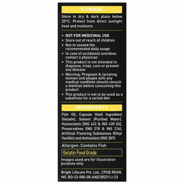 Muscleblaze Omega 3 Fish Oil Gold (60 Capsules) | 1300Mg Omega 3 With 500Mg Epa & 400Mg Dha