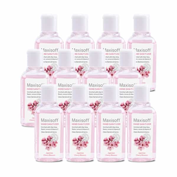 Maxisoft Hand Sanitizer Gel | Japanese Cherry Blossom | 60 Ml | Pack Of 12