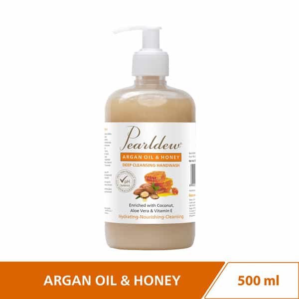 Pearldew Argan Oil & Honey Hand Wash 500 Ml | Neem & Tulsi (Pack Of 4)