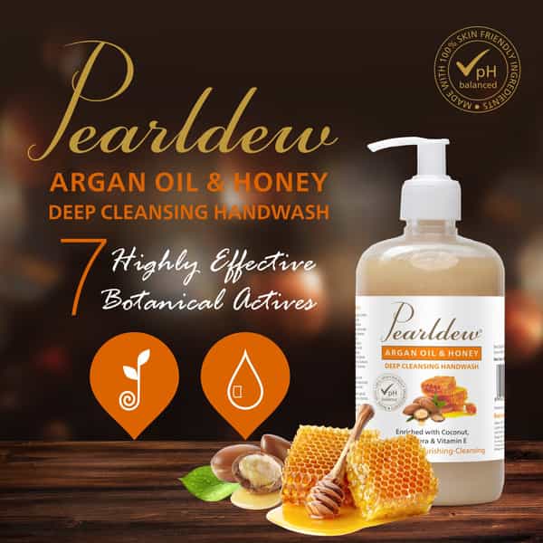 Pearldew Argan Oil & Honey Hand Wash 500 Ml | Neem & Tulsi (Pack Of 4)