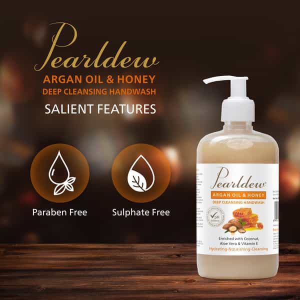 Pearldew Argan Oil & Honey Hand Wash 500 Ml | Neem & Tulsi (Pack Of 4)