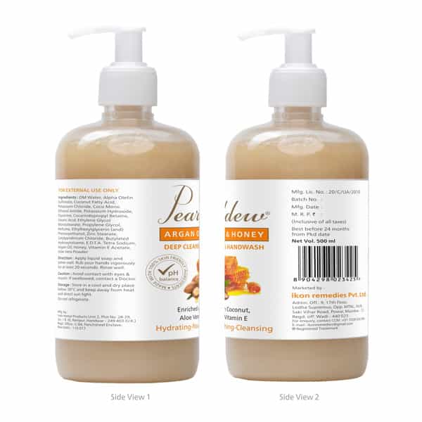 Pearldew Argan Oil & Honey Hand Wash 500 Ml | Neem & Tulsi (Pack Of 4)
