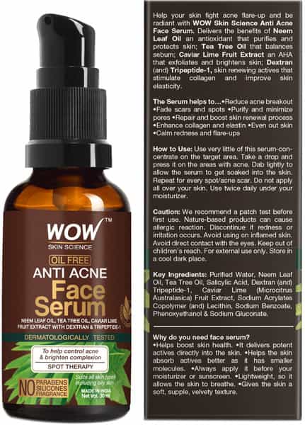 Wow Skin Science Anti Acne Face Serum - 30 Ml