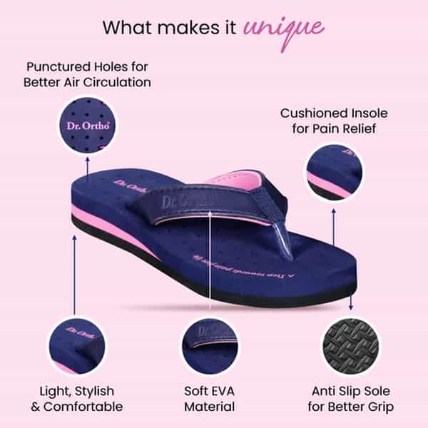 Dr Ortho Extra Soft Slippers For Women Size - 5 Uk