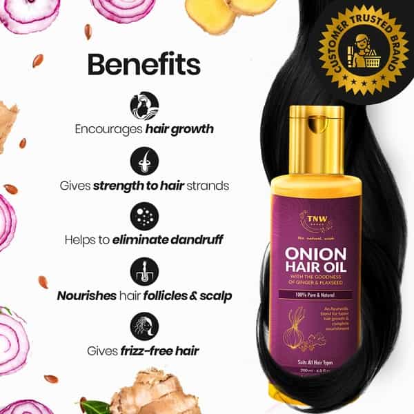 Tnw The Natural Wash Onion Hair Oil For Hair Growth With Complete Hair Nourishment - 200 Ml