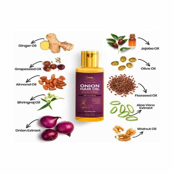 Tnw The Natural Wash Onion Hair Oil For Hair Growth With Complete Hair Nourishment - 200 Ml