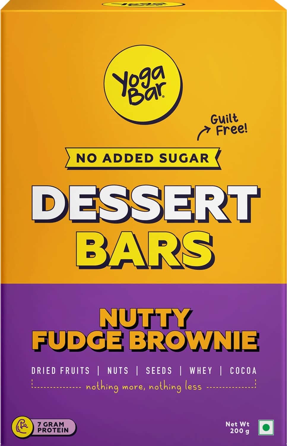 Yoga Bar Chocolate Fudge Brownie Dessert Bar Variety Box Of 5x40g - 200gm