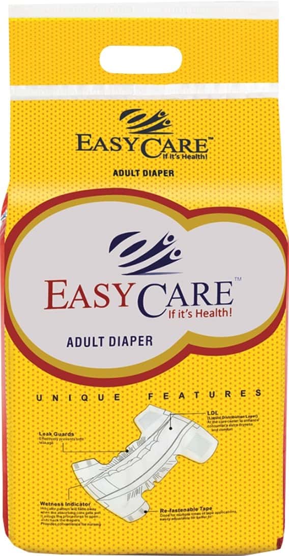 Easycare Adult Diaper - Pack Of 10 Soft & Comfort With Double Leakage Parrier (101 To 152cm) Size-L