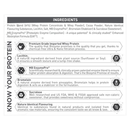 Muscleblaze Biozyme Performance Whey Protein Powder | Chocolate Hazelnut (2Kg) | 25G Protein