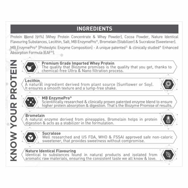Muscleblaze Biozyme Performance Whey Protein Powder | Chocolate Hazelnut (2Kg) | 25G Protein