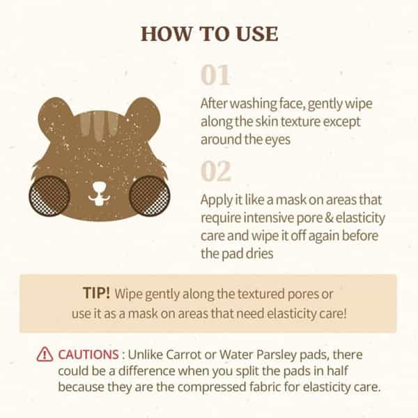 Skinfood Acorn Pore Peptide Pad - Toner Pads For Pore Elasticity & Open Pores - 60 Sheets 250G