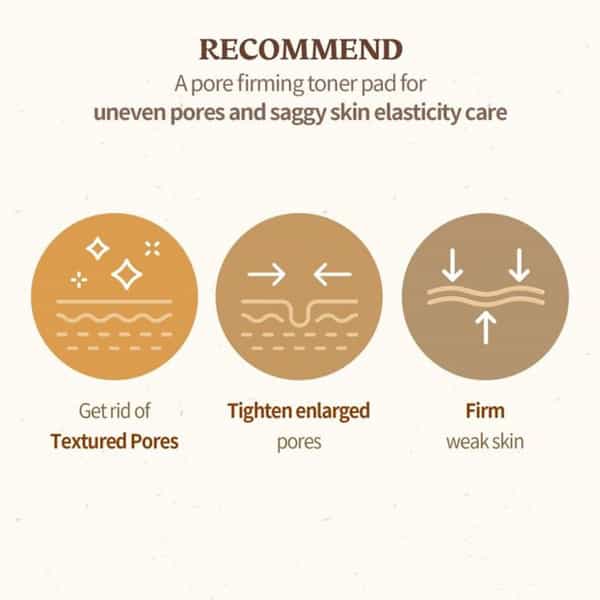 Skinfood Acorn Pore Peptide Pad - Toner Pads For Pore Elasticity & Open Pores - 60 Sheets 250G