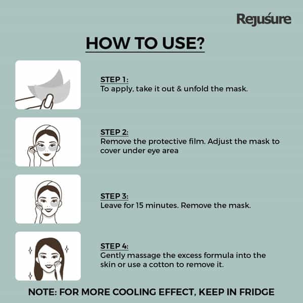 Rejusure Under Eye Pads With Collagen Instantly Reduces Wrinkles Puffiness Dark Circles - 5 Pads