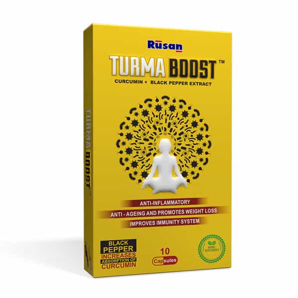 Rusan Turma Boost | Curcumin + Black Pepper Extract | Strip | 10 Capsules | Pack Of 3