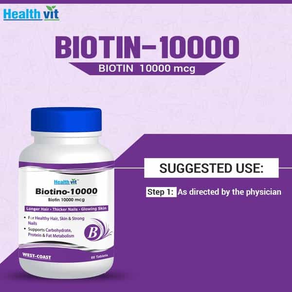 Healthvit Biotino - 10000 Biotin  Multivitamin Tablets  Bottle Of 60
