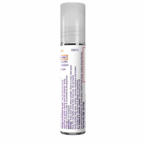Volini Roll-On | For Headache Relief | With Clove & Mint | 5 Ml