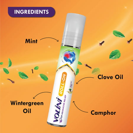 Volini Roll-On | For Headache Relief | With Clove & Mint | 5 Ml