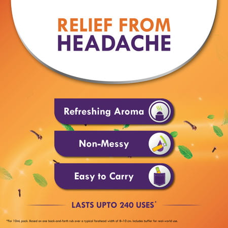 Volini Roll-On | For Headache Relief | With Clove & Mint | 5 Ml