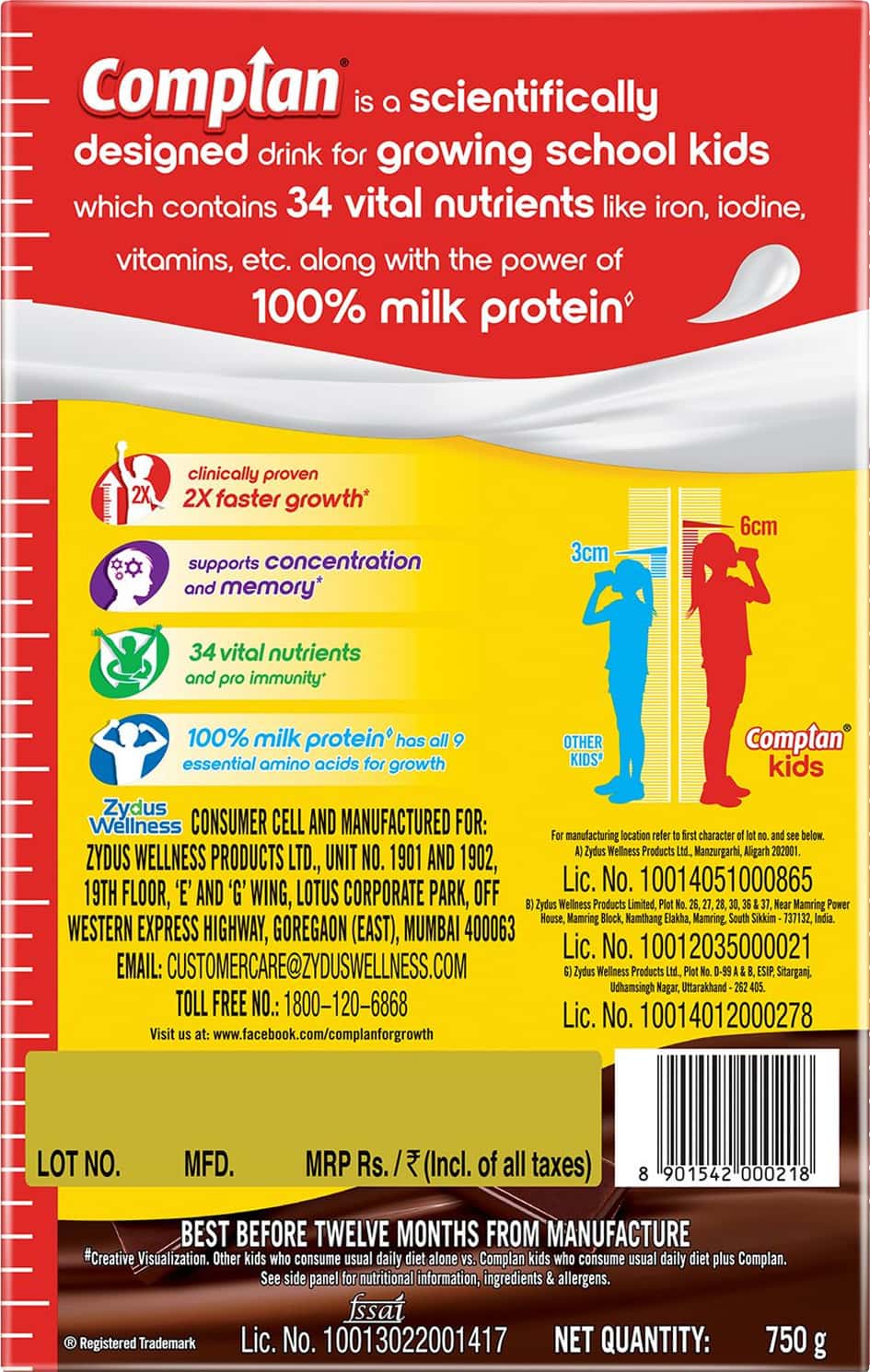 Buy COMPLAN NUTRITION AND HEALTH DRINK ROYALE CHOCOLATE 750G REFILL BOX ...