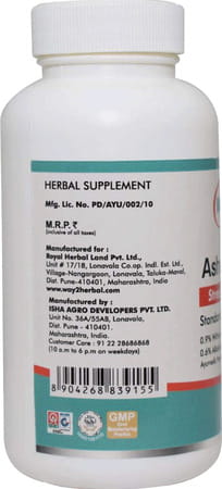 Way2herbal Ashwagandha Tablets 500mg Per Serving - 120 Tablets