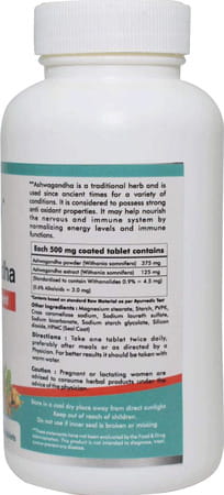 Way2herbal Ashwagandha Tablets 500mg Per Serving - 120 Tablets