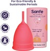 Sanfe Reusable Menstrual Cup With No Rashes Leakage Or Odor - Premium Design For Women - Large
