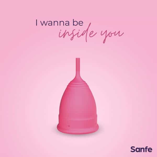 Sanfe Reusable Menstrual Cup With No Rashes Leakage Or Odor - Premium Design For Women - Large