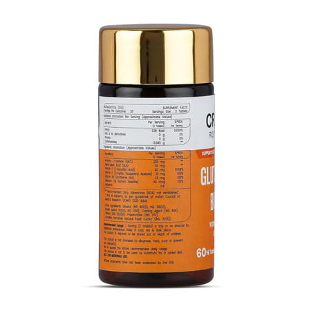 Cratus Glutathione Tablets Enriched With Antioxidants Enhances Skin Health Boosts Immunity 100% Veg