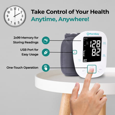 Pharmeasy Fully Automatic Digital Blood Pressure Monitor Pe/Bp01
