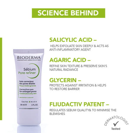 Bioderma Sebium Pore Refiner Corrective Care Cream Combination To Oily Skin 15ml