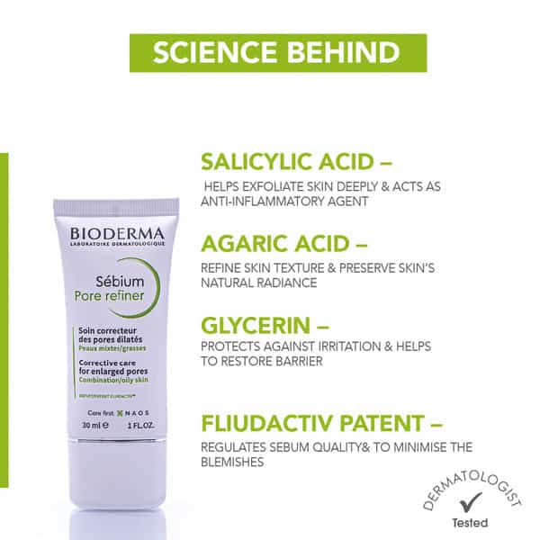 Bioderma Sebium Pore Refiner Corrective Care Cream Combination To Oily Skin 15Ml