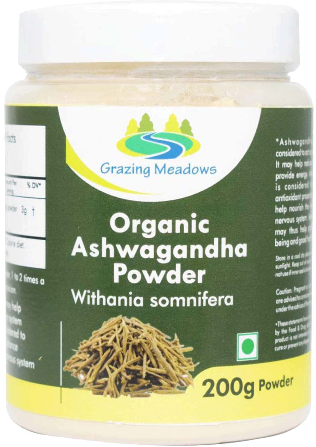 Grazing Meadows Organic Ashwagandha Powder/Withania Somnifera 200 Gms (Pack Of 5)