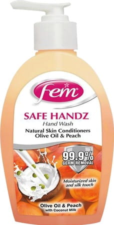 Fem Safe Handz Olive Oil & Peach Hand Wash - 250ml