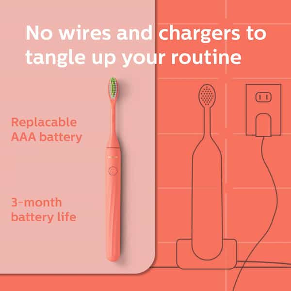 Philips One Electric Toothbrush By Sonicare Hy1100/51 - 2 Minute Timer And Quadpacer