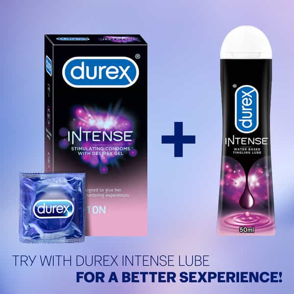 Durex | Intense Stimulating Condom With Desirex Gel | Box | 10 Condoms