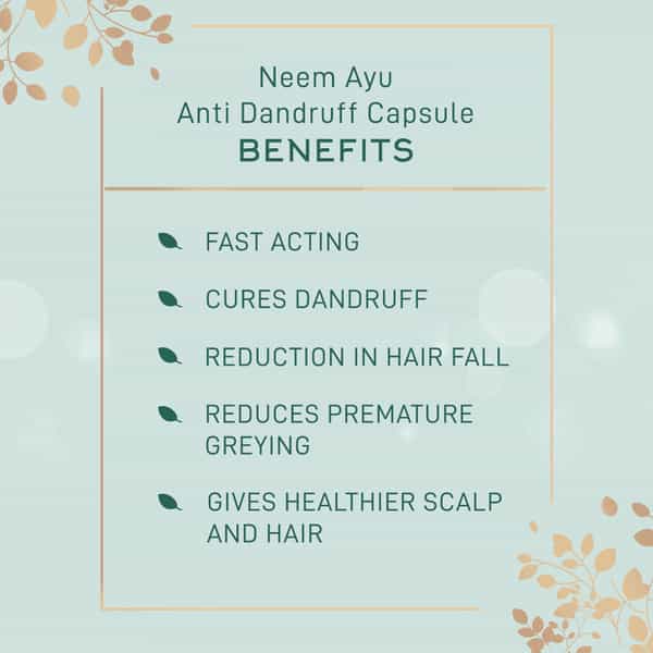 Neem Ayu Anti Dandruff Ayurvedic Capsules | Made With Ayurvedic Ingredients| 60 Capsules
