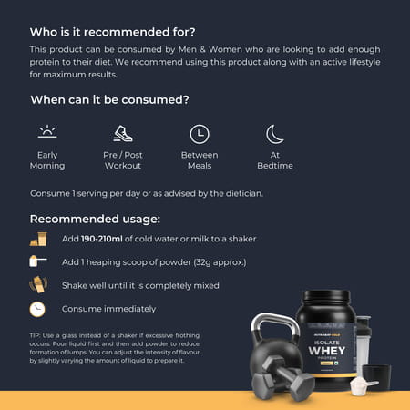 Nutrabay Gold 100% Whey Protein Isolate|26g Protein|Muscle Support & Recovery|Mango | 1 Kg