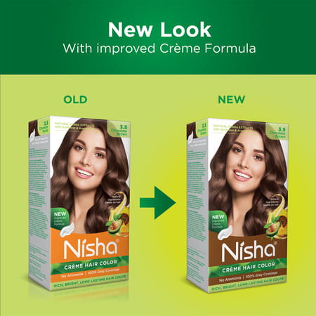 Nisha Creme Hair Color 3.5 Chocolate Brown 120g Pack Of 3 No Ammonia Hair Colour, 100% Grey Coverage