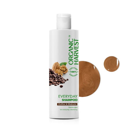 Organic Harvest Everyday Shampoo: Coffee & Walnuts | For Dry & Frizzy Hair |Paraben-Free - 250ml