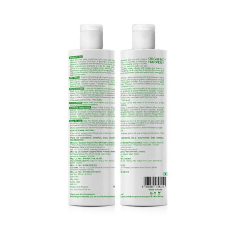 Organic Harvest Everyday Shampoo: Coffee & Walnuts | For Dry & Frizzy Hair |Paraben-Free - 250ml
