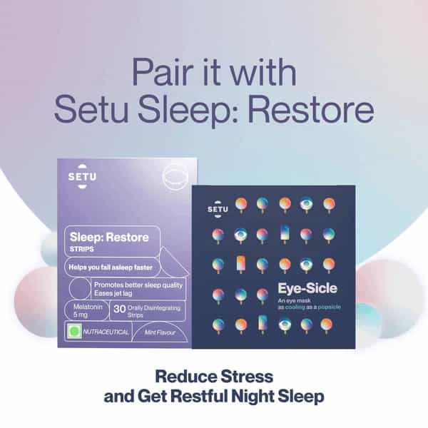 Setu Eye Mask (Color - Black) | Super Soft Adjustable Sleep Mask And Blind Fold