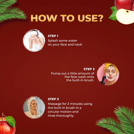 Otrix Apple Cider Vinegar Foaming Face Wash With Built-In Brush