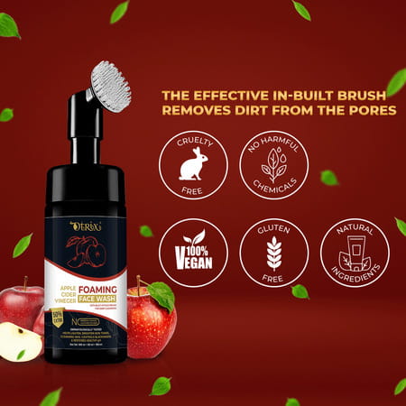 Otrix Apple Cider Vinegar Foaming Face Wash With Built-In Brush