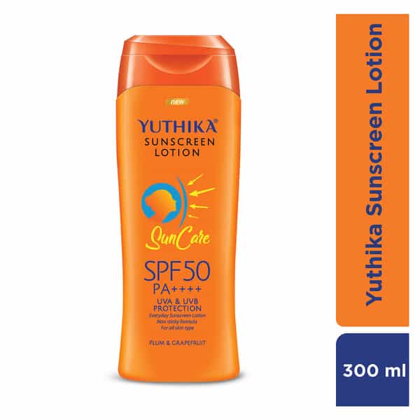 Yuthika Sunscreen Lotion Spf 50 Pa++++ | Uva & Uvb Protection | Sun Cream | Unisex - 300Ml