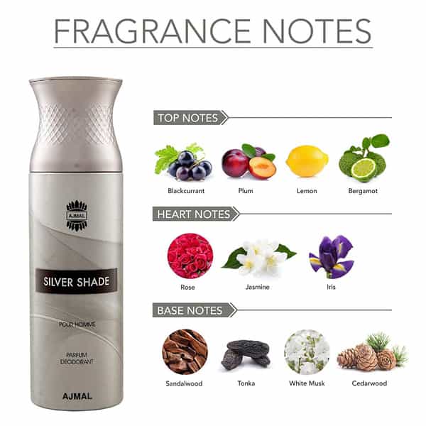 Ajmal Silver Shade & Wisal Dahab & Wisal Dahab Deodorant Perfume - For Men (200 Ml Pack Of 3)